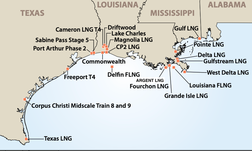 map of lng facilities
